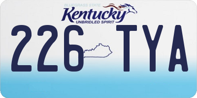 KY license plate 226TYA