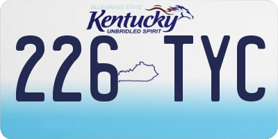 KY license plate 226TYC