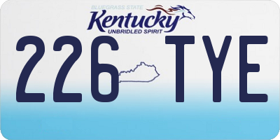 KY license plate 226TYE