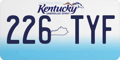 KY license plate 226TYF