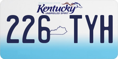 KY license plate 226TYH