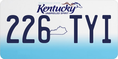 KY license plate 226TYI