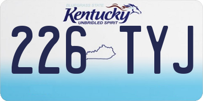 KY license plate 226TYJ