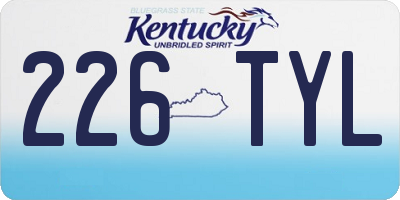 KY license plate 226TYL