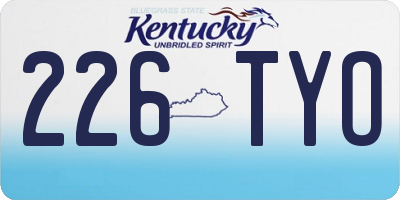 KY license plate 226TYO