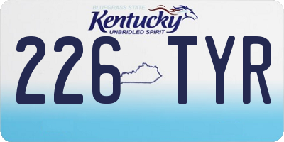 KY license plate 226TYR