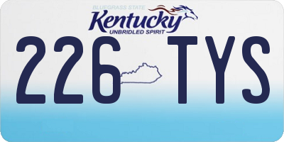 KY license plate 226TYS