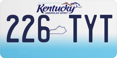 KY license plate 226TYT