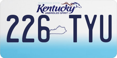 KY license plate 226TYU