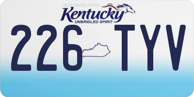 KY license plate 226TYV