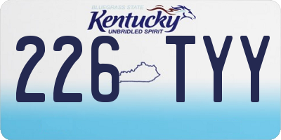 KY license plate 226TYY