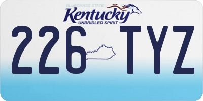 KY license plate 226TYZ