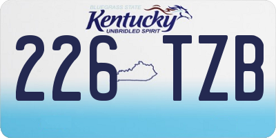 KY license plate 226TZB