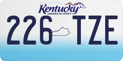 KY license plate 226TZE