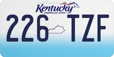 KY license plate 226TZF