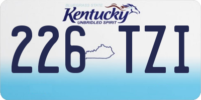 KY license plate 226TZI