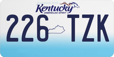 KY license plate 226TZK