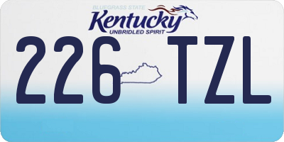KY license plate 226TZL