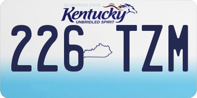 KY license plate 226TZM