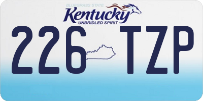 KY license plate 226TZP