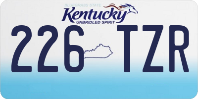 KY license plate 226TZR
