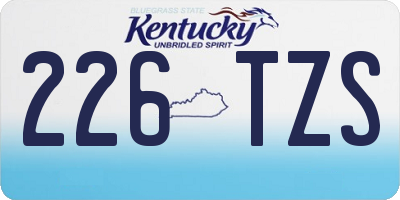 KY license plate 226TZS