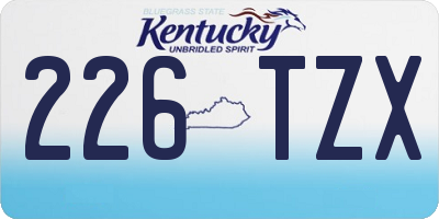 KY license plate 226TZX