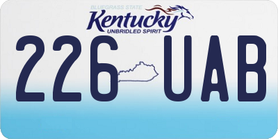 KY license plate 226UAB