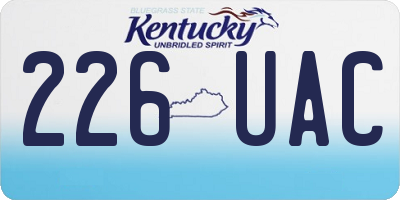 KY license plate 226UAC
