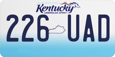 KY license plate 226UAD