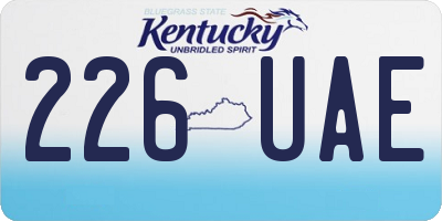 KY license plate 226UAE