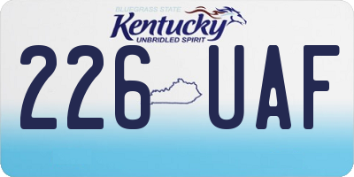 KY license plate 226UAF