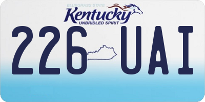 KY license plate 226UAI