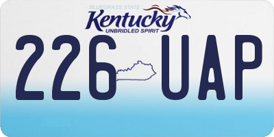 KY license plate 226UAP