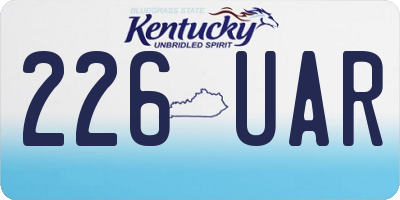 KY license plate 226UAR