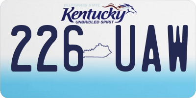 KY license plate 226UAW