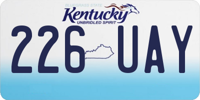 KY license plate 226UAY