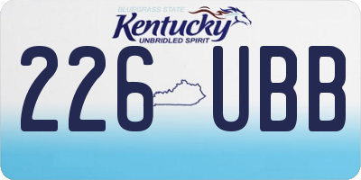 KY license plate 226UBB