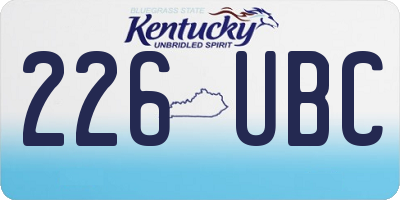 KY license plate 226UBC