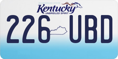 KY license plate 226UBD