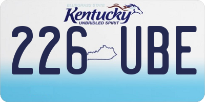 KY license plate 226UBE