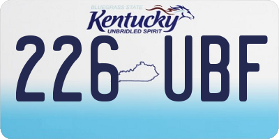 KY license plate 226UBF