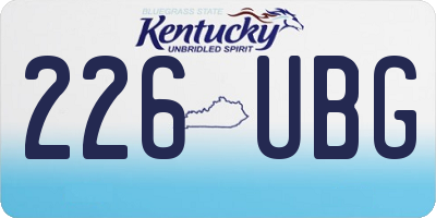 KY license plate 226UBG
