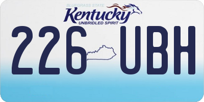 KY license plate 226UBH