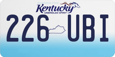 KY license plate 226UBI
