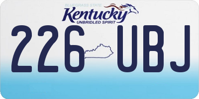 KY license plate 226UBJ