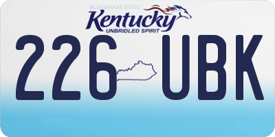 KY license plate 226UBK