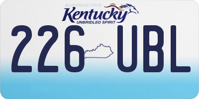 KY license plate 226UBL