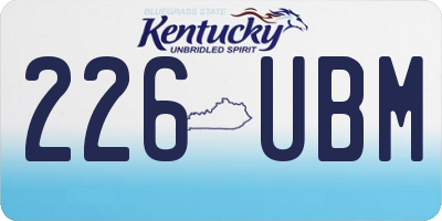 KY license plate 226UBM