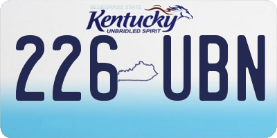 KY license plate 226UBN